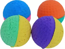 Boon kattenspeelgoed blister à 4 sponsballen, 2 kleuren - afbeelding 2