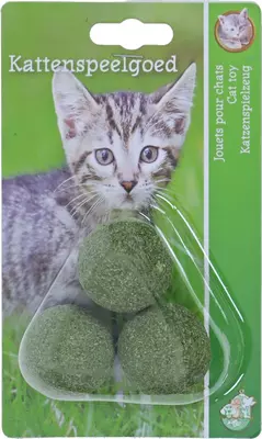 Boon kattenspeelgoed catnip ballen blister a 3 stuks