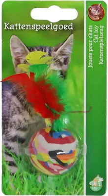 Boon Kattenspeelgoed foambal+veren 3.5cm