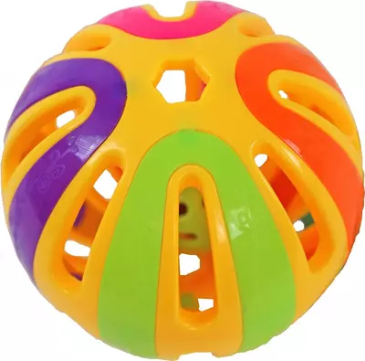 Boon knaagdierspeelgoed bal plastic met bel, 12,5 cm - afbeelding 2