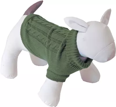 Boony dog fashion honden-kabeltrui olijfgroen 45 cm - afbeelding 1