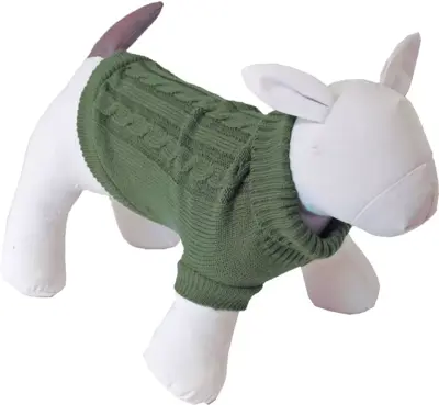 Boony dog fashion honden-kabeltrui olijfgroen 45 cm - afbeelding 1