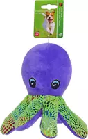 Boony hondenspeelgoed octopus pluche met piep paars/glitter 17 cm - afbeelding 2