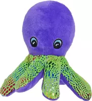 Boony hondenspeelgoed octopus pluche met piep paars/glitter 17 cm - afbeelding 1