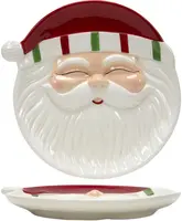 Bord keramiek kerstman 17.5x2cm rood, wit kopen?