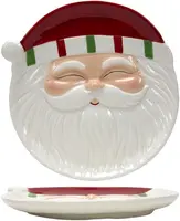 Bord keramiek kerstman 21x2.5cm rood, wit kopen?