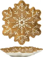 Bord keramiek sneeuwvlok 19.5x17.5x2.5cm bruin kopen?