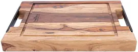 Bowls and Dishes pure rose wood steakplank sapgoot en handvatten 35 x 25 cm - afbeelding 2