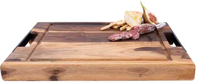 Bowls and Dishes pure Rose Wood steakplank sapgoot en handvatten 40 x 30 cm - afbeelding 4