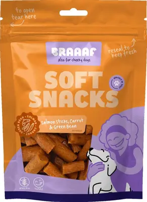 Braaaf Hondensnack Sticks Wortel – Sperzieboon – Zalm