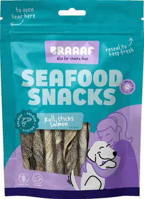 Braaaf Zalm Rollsticks 12 cm - afbeelding 1