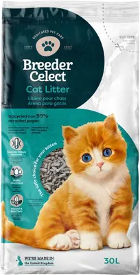 Breedercelect gerecyclede kattenbakvulling 30 liter - afbeelding 1