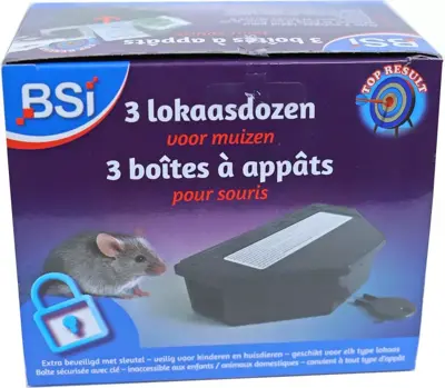 BSI lokaasdoos voor muizen 3 stuks - afbeelding 2