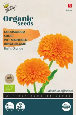 Buzzy® Calendula, Goudsbloem Ball's Orange (BIO) - afbeelding 1