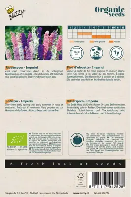 Buzzy® Delphinium, Ridderspoor Imperial (BIO) - afbeelding 2