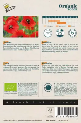 Buzzy® Papaver, Klaproos Rood (BIO) - afbeelding 2