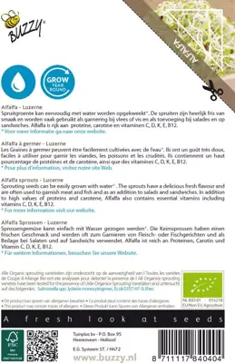 Buzzy zaden bio knip & eet alfalfa - afbeelding 2