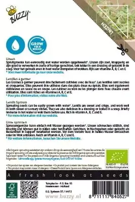 Buzzy zaden bio knip & eet Linzen - afbeelding 2