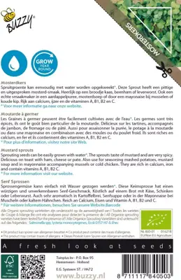 Buzzy zaden bio knip & eet mosterdkers - afbeelding 2