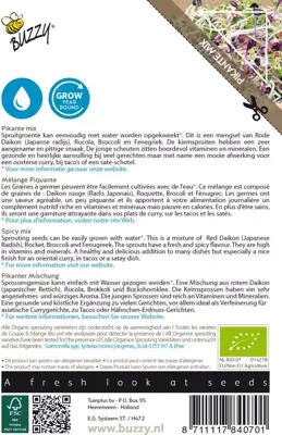 Buzzy zaden bio knip & eet salademengsel pikant - afbeelding 2