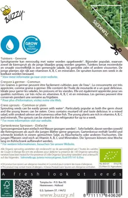 Buzzy zaden bio knip & eet tuinkers - afbeelding 2