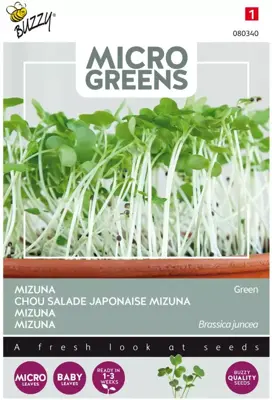 Buzzy zaden Microgreens, Mizuna Green - afbeelding 1