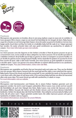 Buzzy zaden Microgreens, Peashoots - afbeelding 2