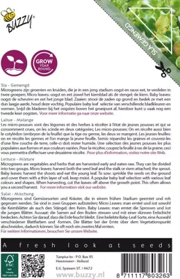 Buzzy zaden Microgreens, Sla gemengd - afbeelding 2