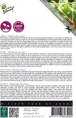 Buzzy zaden Microgreens, Snijbiet Regenboogmengsel - afbeelding 2