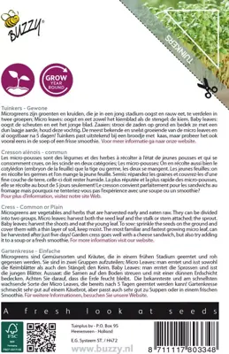 Buzzy zaden Microgreens, Tuinkers - afbeelding 2