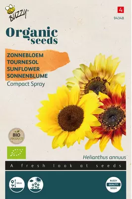 Buzzy zaden organic helianthus, zonnebloem compact spray (BIO) - afbeelding 1