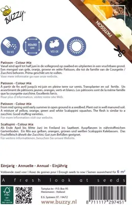 Buzzy zaden Ornamental Patisson Colour Mix - afbeelding 2