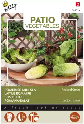 Buzzy zaden Patio Vegetables, Romeinse Mini-sla (gemengd) - afbeelding 1