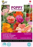 Buzzy zaden Poppy Flowers, Papaver Thai Silk - afbeelding 1