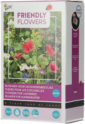 Buzzy zaden Strooidoosje Friendly Flower Lieveheersbeestjes 25m² - afbeelding 3