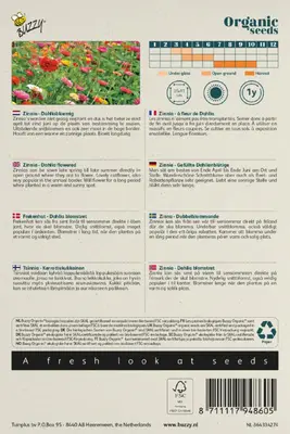 Buzzy® Zinnia dubbele Dahliabloemige mix (BIO) - afbeelding 2