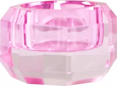 C'est bon kandelaar kristal  6x6x4cm pink - afbeelding 2