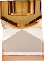 C'est bon kandelaar kristal  6x6x8.5cm light brown, peach - afbeelding 1