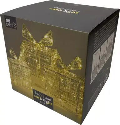 Cadeaus acryl set van 3 maten 90 led - afbeelding 1