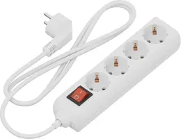 Calex stekkerdoos met schakelaar wit 4-voudig 1,4 m