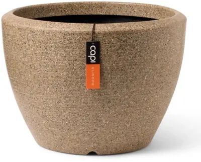 Capi bloempot bol Arc Granite 48x35 cm taupe - afbeelding 1