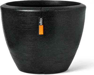 Capi bloempot bol Arc Granite 60x48 cm zwart - afbeelding 1