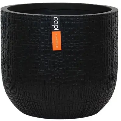 Capi bloempot Bol Skin 24x21 cm Zwart 