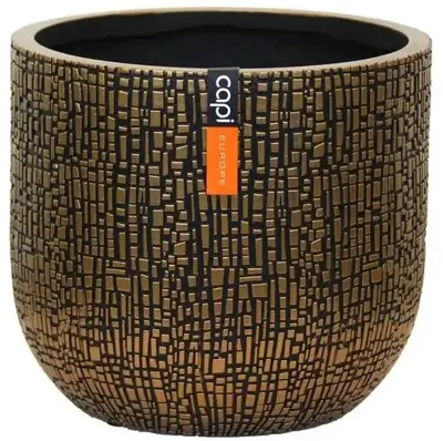 Capi bloempot Bol Skin 9x8 cm Zwart Goud