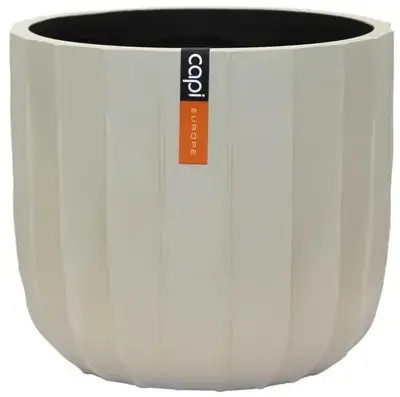 Capi bol craft kunststof bloempot 14x13 cm beige