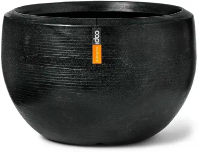 Capi Europe Vaas bol Arc Granite 88x60 zwart - afbeelding 1