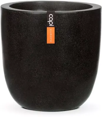 Capi lux terrazzo bol kunststof bloempot 65x63 cm zwart - afbeelding 1