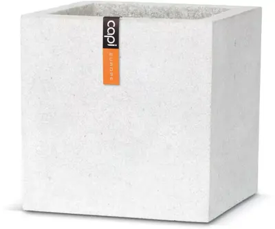 Capi lux terrazzo plantenbak 20x20x20 cm lichtgrijs - afbeelding 1