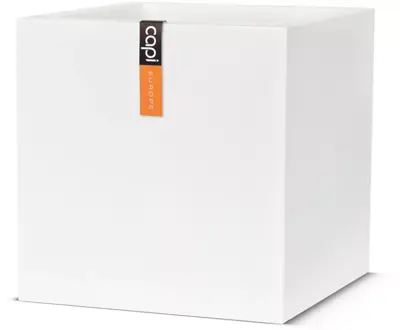 Capi lux terrazzo plantenbak 50x50x50 cm wit - afbeelding 1