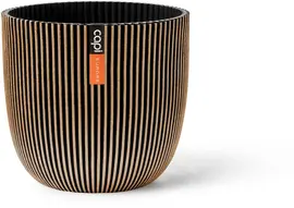 Capi 'made with' groove bol bloempot 21.5x20 cm zwart goud - afbeelding 1